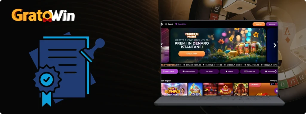Licenza e legalità casinò GratoWin