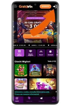 Per GratoWin Casino accedi clicca sul pulsante di accesso